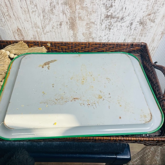 Vintage MCM Set of 3 Metal Tray Cockatoo and Flowers - Picture 2 of 8
